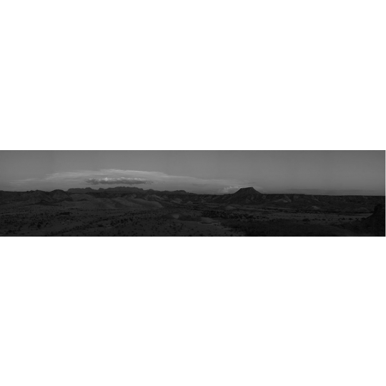 <p><em>Big Bend Panorama</em> , Archival INket Print, Prepared Image. 4' x 35' 2009</p>